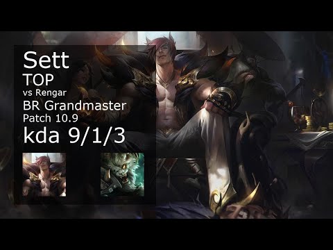 Sett vs Rengar Top - BR Grandmaster 9/1/3 Patch 10.9 Gameplay