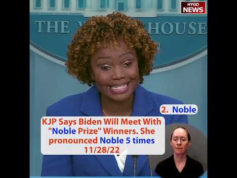 'Noble Prize' Winners: KJP's Mispronunciation Highlights Questions About Her Selection as Press Secretary