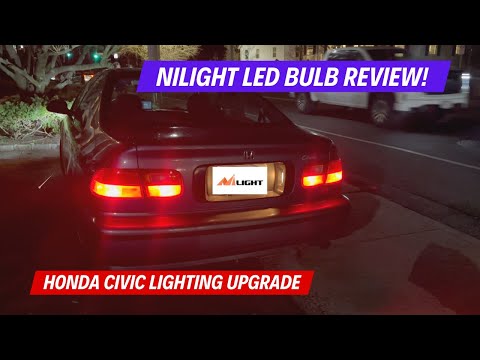 Nilight H4 1157 1156 LED Bulb Install & Review - Quick & Easy Lighting Upgrade! - 92-95 Honda Civic