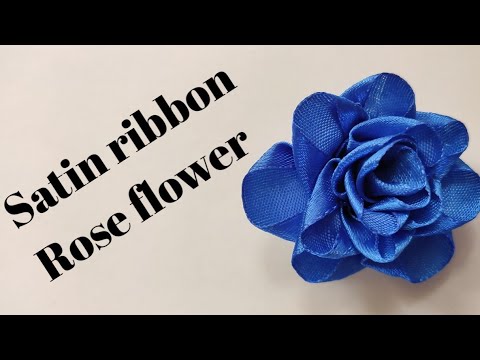 Satin ribbon Roses | Diy  Rose flower tutorial | Easy Rose flower making | Prathyusha'skrafyart
