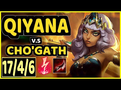 CAPS (QIYANA) vs CHO'GATH - 17/4/6 KDA TOP CHALLENGER GAMEPLAY - EUW