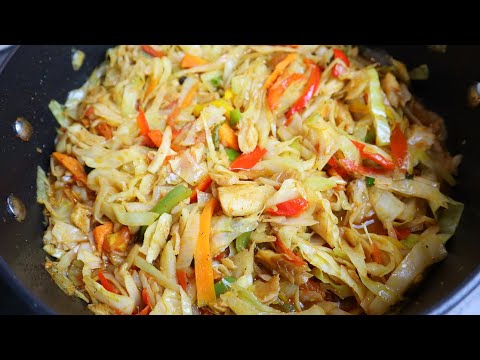 How To Make Jamaican Cabbage And Salt Fish Step By Step | Steamed Cabbage | Fried Cabbage