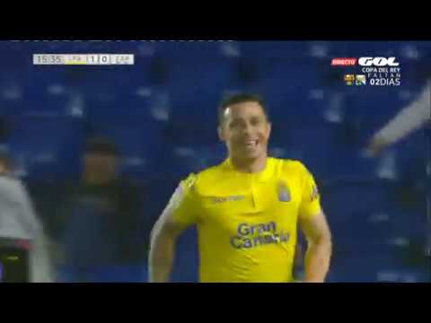Gol de Ruben Castro en el UD Las Palmas 1  - Real Zaragoza 1  | Audio: Hector Antonio Ruiz | 18-19