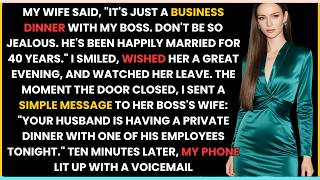 MY WIFE SAID, "IT'S JUST A BUSINESS DINNER WITH MY BOSS. DON'T BE SO JEALOUS. HE'S BEEN HAPPILY.