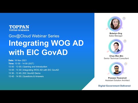 Integrating WOG AD with EIC GovAD