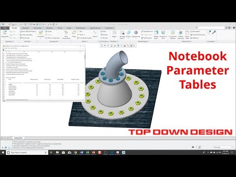 Creo Parametric - Notebook Parameter Tables - Top Down Design (Demonstration)