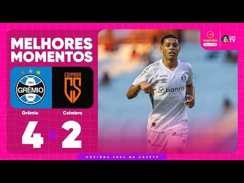 Gols e lances de Coimbra x Grêmio