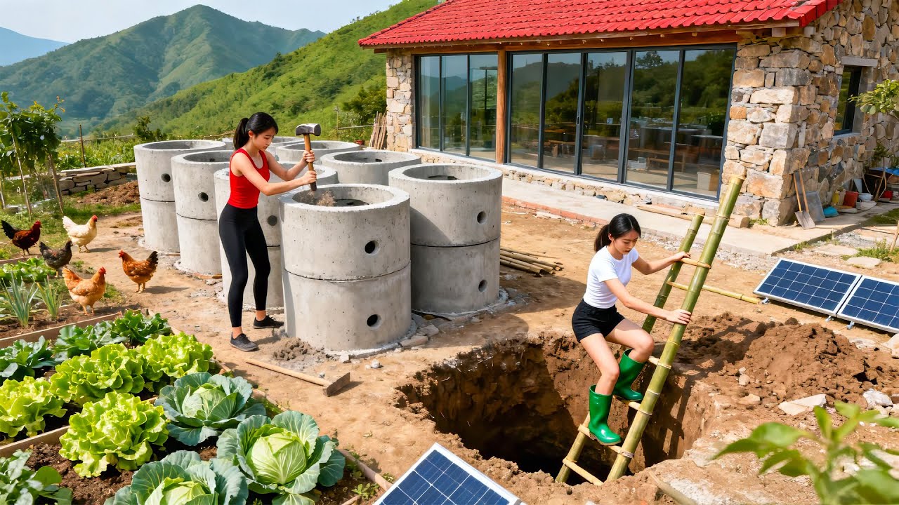 TIMELAPSE: Female CEO Builds OFF GRID Farm and Digs Deep Well for Clean Water | From Start to Finish