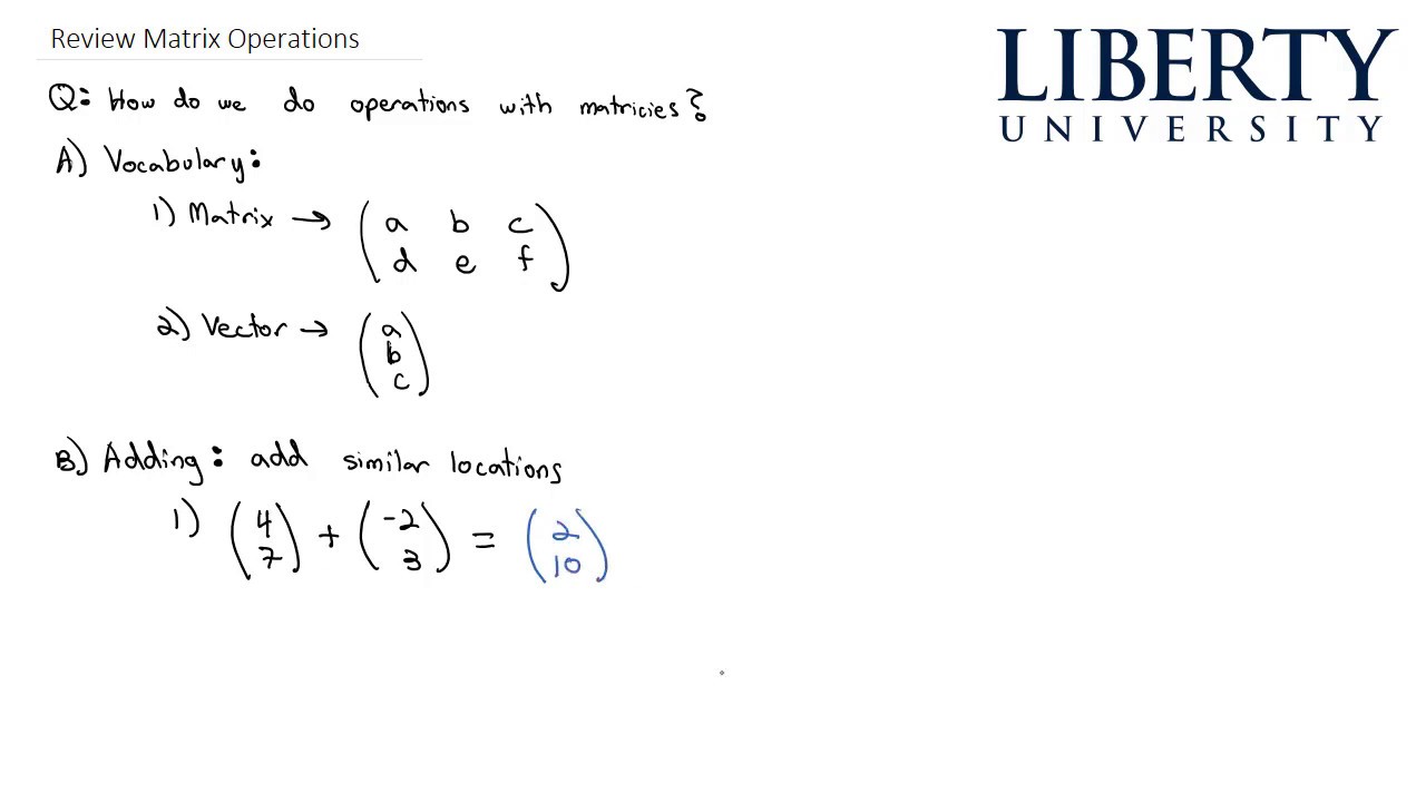 Review Matrix Operations