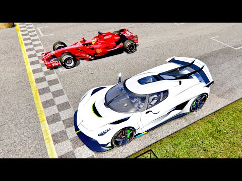 Koenigsegg Jesko vs Ferrari F1 2007 - Old Monza
