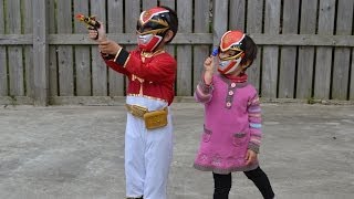Halloween Power Ranger Costume and Mask for Kids! Power ranger Megaforce  Red Ranger Training Set