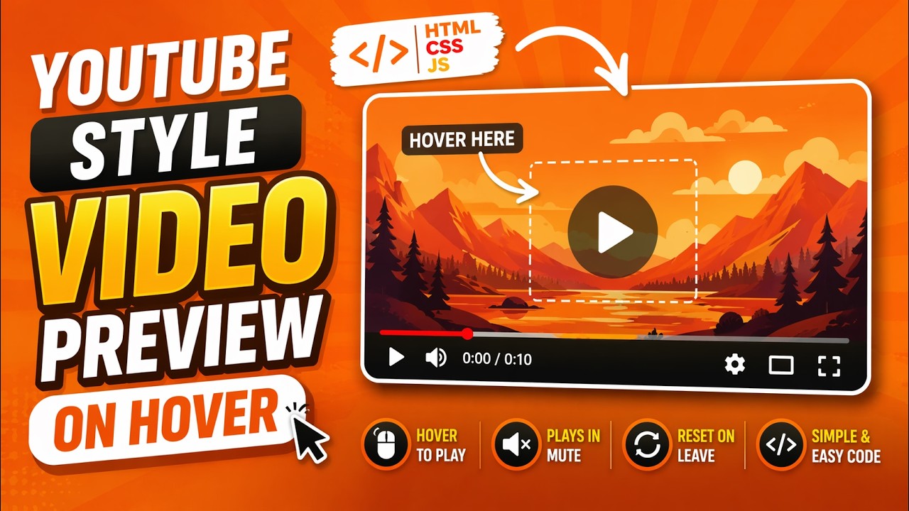 How to Add Video in HTML with Hover Preview Like YouTube | IT WALA