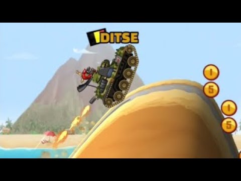 Hill Climb Racing 2 - 17km with Tank in Beach