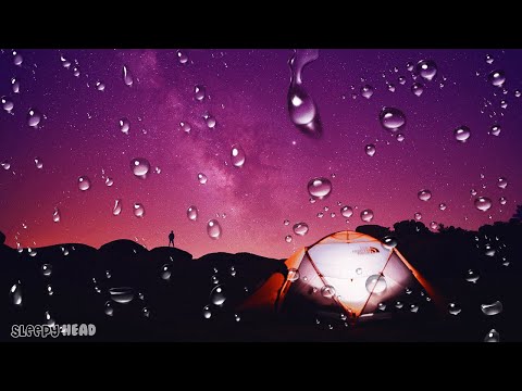 LIGHT RAIN ON TENT (Black Screen) Gentle Rain on Tent, Rain Sounds For Sleeping, White Noise Sounds