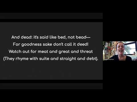 ADVANCED CLASS: Pronunciation Poem