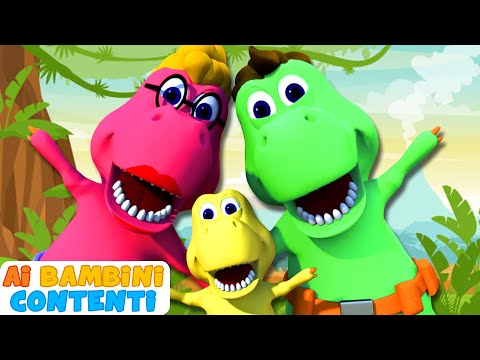 Famiglia Di Dito Di Dinosauro | Dinosaur Finger Family | Canzoni Per bambini | Ai Bambini Contenti