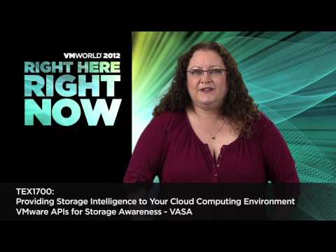 VMworld 2012 Tech Exchange: TEX1700 - Storage Intelligence for Your Cloud Environment