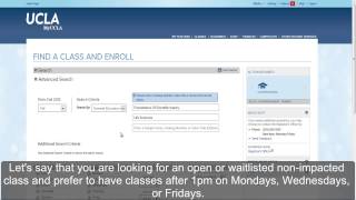 MyUCLA Tutorial: Advanced Search
