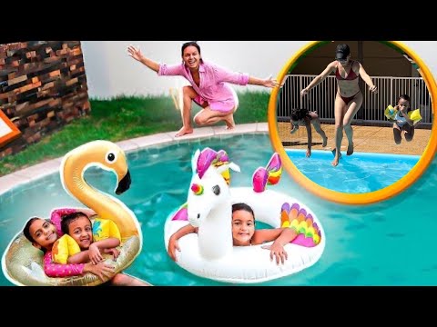 FIRST TIME AT THE MANSION POOL IN BRAZIL WITH MY COUSINS - Lara and family