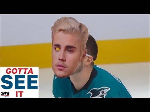 GOTTA SEE IT: Tomas Hertl Dons Justin Bieber Mask During Save Streak Attempt Vs. Jordan Binnington