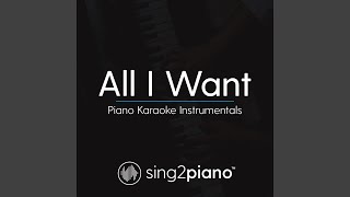 All I Want (Lower Key &amp; Shortened - Originally Performed by Kodaline) (Piano Karaoke Version)