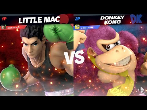 Super Smash Bros Ultimate NickyBugs (Little Mac) vs u wat m8 (Donkey Kong)