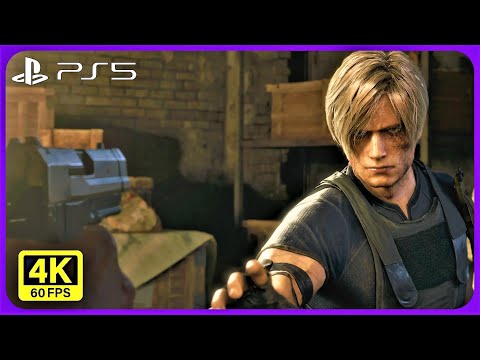 RESIDENT EVIL 4 REMAKE - ASHLEY ALMOST KILLS LEON SCENE - (4K FULL HD 60FPS PS5)