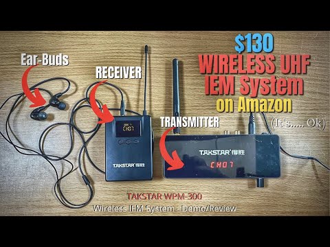 CHEAP Wireless UHF IN EAR MONITOR System - Takstar WPM 300 Review/Demo