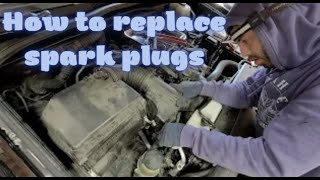 Toyota 4runner v8 4.7L how to replace spark plugs. replacement