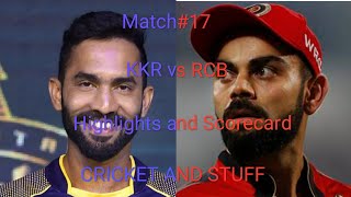 IPL 2019- RCB vs KKR- Highlights and Scorecard | BY CRICKET AND STUFF