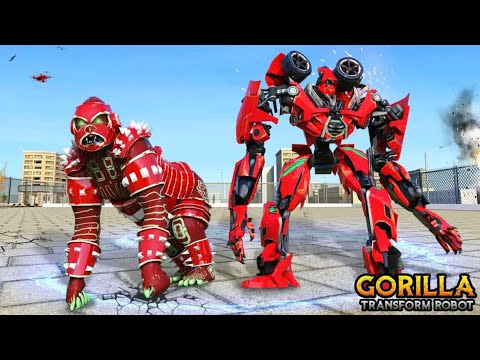 Mobil Balap Barubah Jadi Robot Gorila Transformer | Gorilla Robot Car Transform : New Robot Game