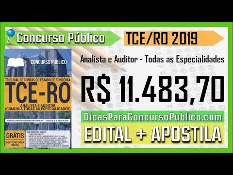 Apostila TCE RO 2019 - Analista e Auditor - Todas as Especialidades - Edital Concurso TCE RO 2019