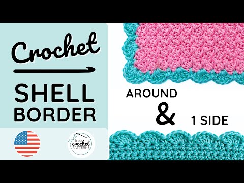 Crochet Shell Border incl Around Corner - Scalloped Edge