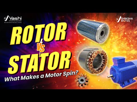 Rotor vs Stator 🔧 | How a Motor Spins Explained in 50 Seconds! | Shiksha Bytes | #vashiisl