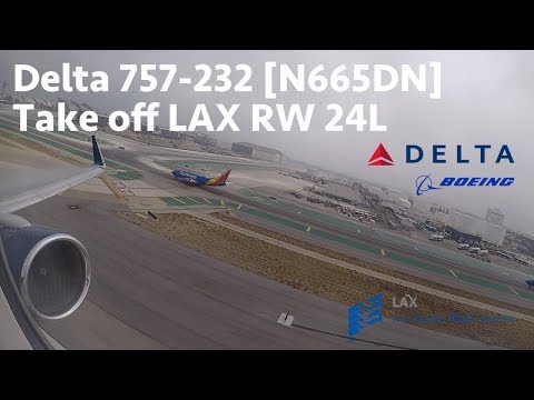 Delta 757-232 [N665DN] Take off LAX RW 24L | DL303 to DTW | GoPro Video