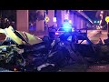 Car torn apart after driver slams into pillar at high-speed