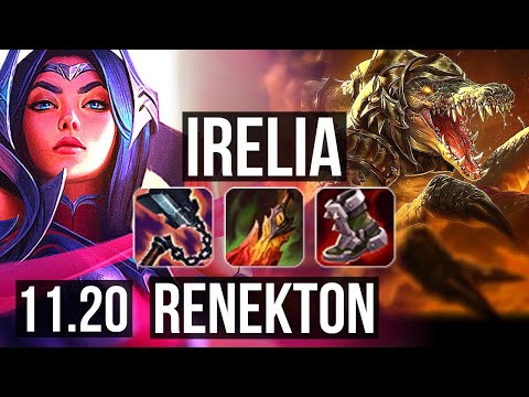 IRELIA vs RENEKTON (TOP) | 1.7M mastery, 800+ games, 8/2/8, Dominating | EUW Grandmaster | v11.20