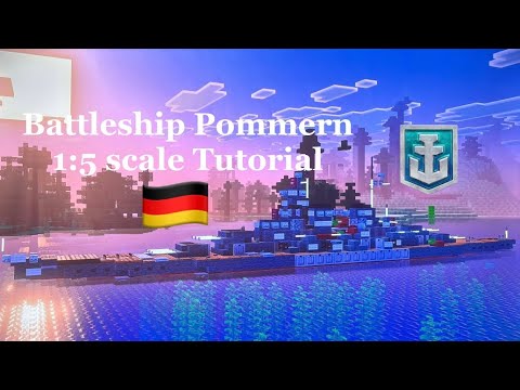 🛡️Minecraft KMS Pommern 1:5 scale Tutorial | German Tier 9 Battleship