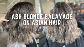 How to get Ash blonde balayage on Asian Hair Tutorial - step by step formulas and hacks