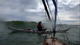 preview picture of video 'Kayak Sailing - Falcon Kayak Sail Maneuverability Demonstration.  Kelleys Island with Nancy'