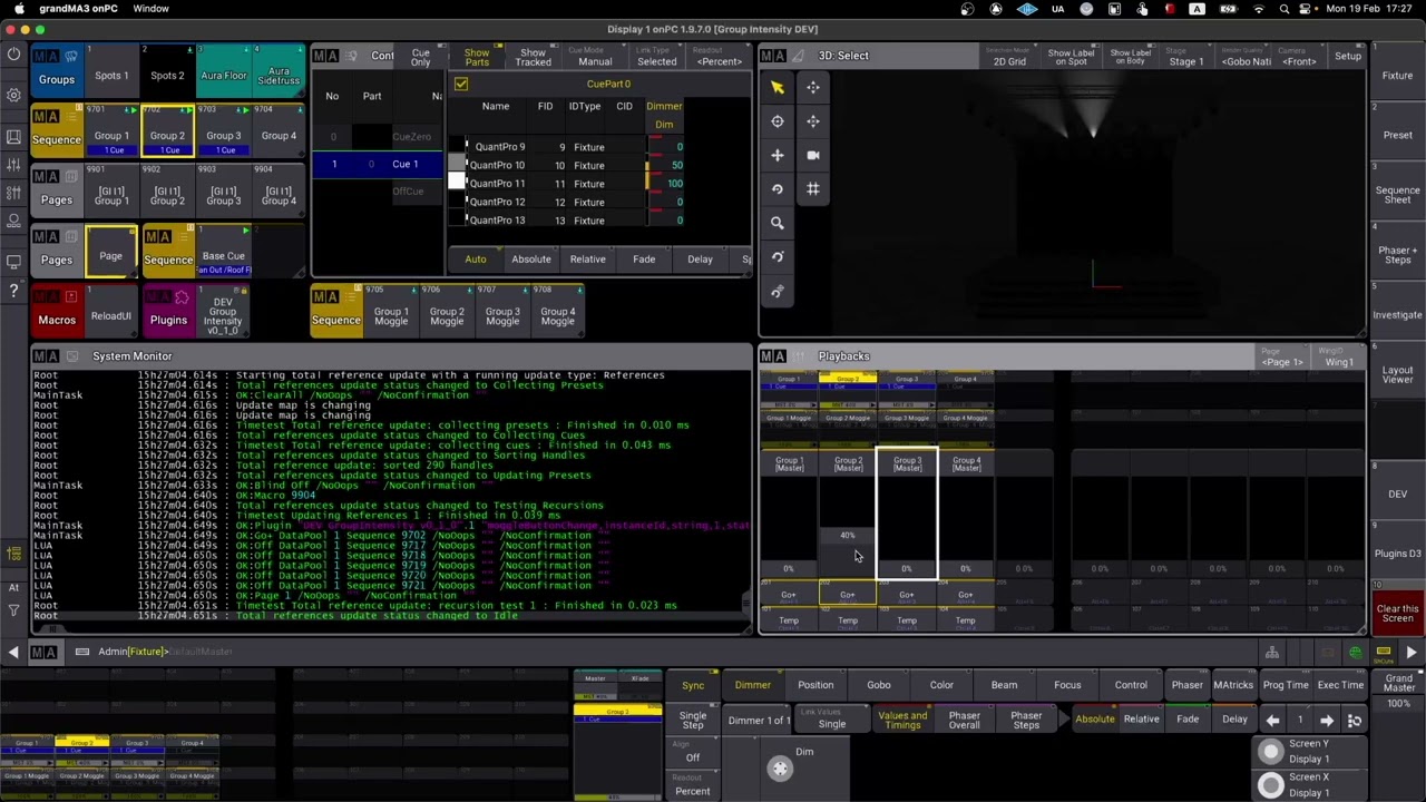 MA3 Pro Plugins - Group Intensity - Initial Prototype