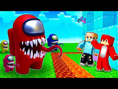 AMONG US MONSTER vs SICHERSTS HAUS in MINECRAFT!