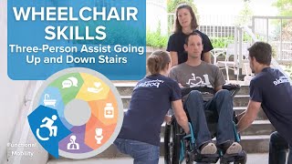 Craig Hospital Wheelchair Skills: Three Person Assist Going Up and Down Stairs
