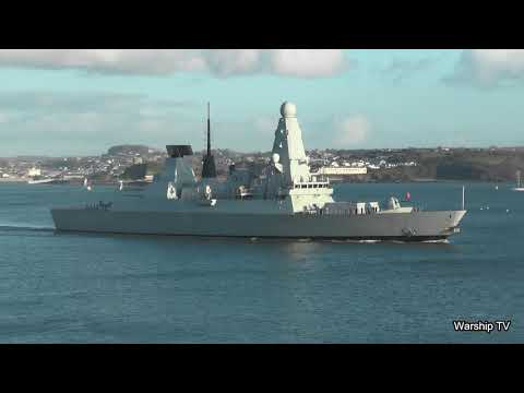 HMS DIAMOND D34 ENTERS DEVONPORT NAVAL BASE AT DEVILS POINT - 19th November 2020