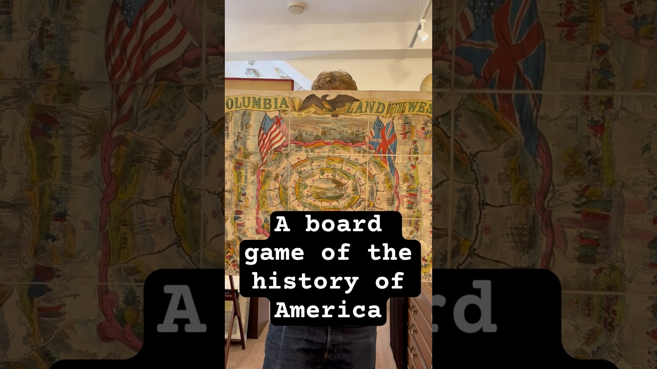 A rare board game of the history and geography of America #antiquemap #map #americanhistory #history