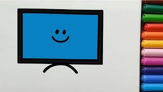 How to draw a TELEVISION  - TV - Easy Drawing Videos #learn2draw #easydrawing