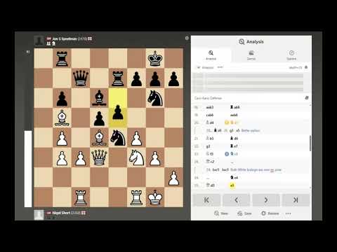 Nigel Short (2260) Vs Jon Speelman (2470) 1-0 Round 9 British Championship 1979