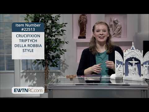 22513_CRUCIFIXION TRIPTYCH - DELLA ROBBIA STYLE