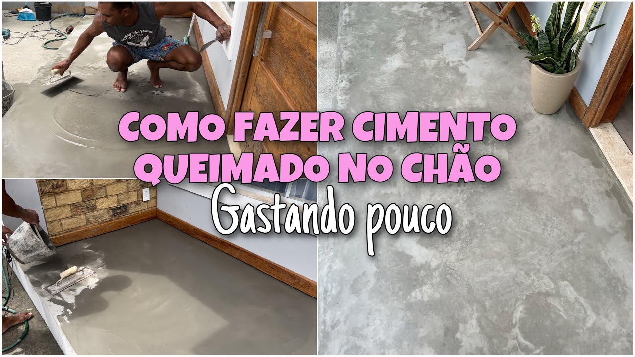COMO FAZER CIMENTO QUEIMADO NO CHÃO DE FORMA FÁCIL E DIFERENTE DO TRADICIONAL  #façavocêmesmo