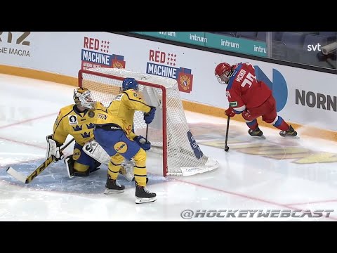 Matvei Michkov Scores Zorro/Lacrosse Goal vs Sweden - Karjala Cup - Nov 13, 2021 (HD)